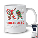 Friendsmas Squad; Amusing Christmas Black Afro Santa Dabbing With Elf; African Family T-Shirt