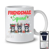 Friendsmas Squad; Wonderful Christmas Lights Three Santa Elf French Bulldog; Pajama Group T-Shirt