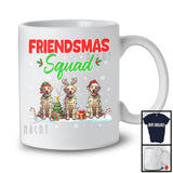 Friendsmas Squad; Wonderful Christmas Lights Three Santa Elf Labrador Retriever; Pajama Group T-Shirt