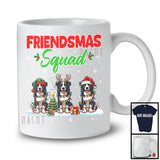 Friendsmas Squad; Wonderful Christmas Lights Three Santa Reindeer Border Collie; Pajama Group T-Shirt