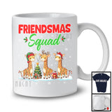 Friendsmas Squad; Wonderful Christmas Lights Three Santa Reindeer Giraffe; Pajama Group T-Shirt