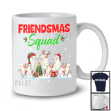 Friendsmas Squad; Wonderful Christmas Lights Three Santa Reindeer Llama; Pajama Group T-Shirt