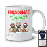 Friendsmas Squad; Wonderful Christmas Lights Three Santa Reindeer Pug; Pajama Group T-Shirt