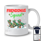 Friendsmas Squad; Wonderful Christmas Lights Three Santa Reindeer T rex; Pajama Group T-Shirt