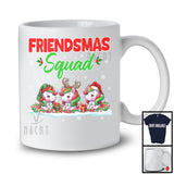 Friendsmas Squad; Wonderful Christmas Lights Three Santa Reindeer Unicorn; Pajama Group T-Shirt