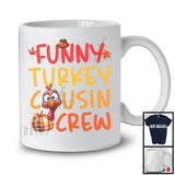 Funny Turkey Cousin Crew; Awesome Thanksgiving Plaid Pumpkin Turkey; Autumn Family Group T-Shirt