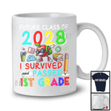 Future Class Of 2028 I Survived Passed 1st Grade, Proud Graduation School Summer, Students T-Shirt