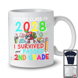 Future Class Of 2028 I Survived Passed 2nd Grade, Proud Graduation School Summer, Students T-Shirt