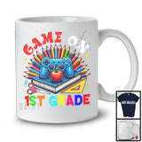 Game On 1st Grade, Happy First Day Of School Game Controller Book Pencils, Gaming Gamer T-Shirt