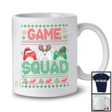 Game Squad; Awesome Christmas Sweater Three Games Controllers; X-mas Gaming Gamer T-Shirt