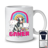 Gamer Girl; Adorable Farm Animal Cow Playing Video Games; Gaming Gamer Farmer T-Shirt