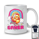 Gamer Girl; Adorable Farm Playing Video Games Lover; Gaming Rainbow Gamer Group T-Shirt