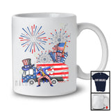 Garbage Truck Construction Driver, Proud 4th Of July USA Flag Man Dabbing, Firecrackers Patriotic T-Shirt