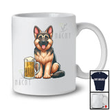 German German Shepherd Drinking Beer; Joyful Oktoberfest Animal Lover; Matching Family Group T-Shirt