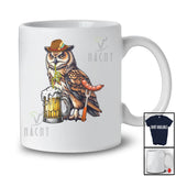 German Owl Drinking Beer; Cheerful Festival Oktoberfest Bird Drunker; Family Group T-Shirt