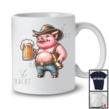 German Pig Drinking Beer; Humorous Festival Oktoberfest Farm Farmer; Drunker Team T-Shirt