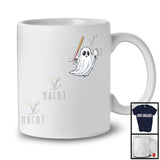 Ghost Boo Playing Baseball; Awesome Halloween Costume Pocket; Sport Player Team T-Shirt