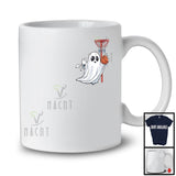 Ghost Boo Playing Basketball; Awesome Halloween Costume Pocket; Sport Player Team T-Shirt