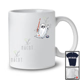 Ghost Boo Playing Ice Hockey; Awesome Halloween Costume Pocket; Sport Player Team T-Shirt