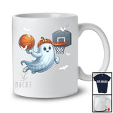 Ghost Playing Basketball, Scary Halloween Costume Basketball Player Playing Lover, Sport Team T-Shirt