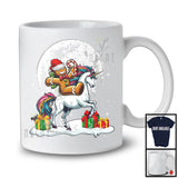 Gingerbread Man Riding Unicorn; Joyful Christmas Moon Animal Lover; Snowing Around T-Shirt