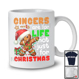 Gingers Are For Life Not Just For Christmas, Adorable Santa Gingerbread Dabbing, X-mas Lights T-Shirt