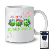 Girl Who Loves Brussels Sprouts; Lovely Christmas Three Brussels Sprouts; X-mas Vegan Lover T-Shirt