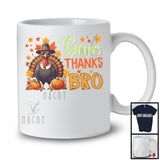 Give Thanks Bro; Amazing Thanksgiving Turkey Autumn Leaves Pumpkins; Family Group T-Shirt