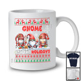 Gnome For The Holidays; Amazing Christmas Sweater Three Gnomes; X-mas Pajama Family Group T-Shirt