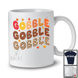 Gobble Gobble; Wonderful Thanksgiving Orange Leopard Plaid Turkey Sound; Family Group T-Shirt