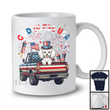 God Bless USA, Happy 4th Of July Poodle On Pickup Truck, American Flag Patriotic Proud T-Shirt