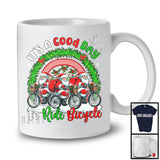 Good Day To Ride Bicycle; Fantastic Christmas Three Santa Riding Bicycle; X-mas Rainbow T-Shirt