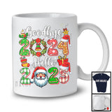 Goodbye 2024 Hello 2025; Colorful Christmas Santa Cookie; Matching Baking Family Group T-Shirt