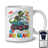 Goodbye 2nd Grade Hello 3rd Grade, Joyful Last Day Of School T-Rex Riding Monster Truck T-Shirt