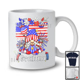 Grandma, Awesome 4th Of July American Flag Gnome, Independence Day Flowers Patriotic Group T-Shirt