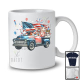 Group Farm Animal On Pickup Truck, Humorous 4th Of July Chicken Cow Pig, Farmer Patriotic Team T-Shirt