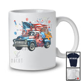 Group Sea Animal On Pickup Truck, Humorous 4th Of July Sea Animal With American Flag, Patriotic T-Shirt