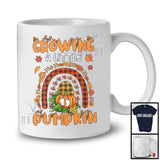 Growing A Little Pumpkin; Amazing Thanksgiving Pregnancy Plaid Rainbow; Footprint Family T-Shirt