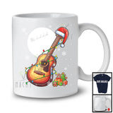 Guitar Santa; Amusing Christmas Lights Snowing Santa Guitar Player; Musical Instruments T-Shirt