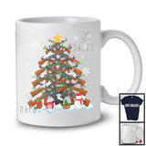 Guns Christmas Tree; Amazing X-mas Lights Snowman Snowing; Veteran Solider Group T-Shirt