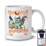 Halloween Badminton Maker, Humorous Halloween Costume Monster Badminton Player, Sport Team T-Shirt