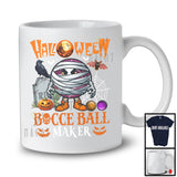 Halloween Bocce Ball Maker, Humorous Halloween Costume Mummy Bocce Ball Player, Sport Team T-Shirt