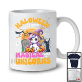 Halloween Is More Magical With Unicorns, Lovely Witch Unicorn With Carved Pumpkin Lover T-Shirt