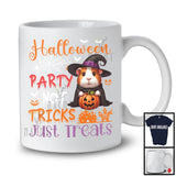 Halloween Party Not Tricks Just Treats, Lovely Witch Guinea Pig, Carved Pumpkin Candy Animal T-Shirt