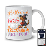 Halloween Party Not Tricks Just Treats, Lovely Witch T-Rex, Carved Pumpkin Candy Animal T-Shirt