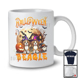 Halloween With My Beagle, Amazing Halloween Moon Witch, Castle Gnomes Pumpkin T-Shirt