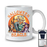 Halloween With My Beagle; Scary Moon Skeleton Zombie Hand; Pumpkin Candy Lover T-Shirt