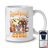 Halloween With My Corgi, Amazing Halloween Moon Witch, Castle Gnomes Pumpkin T-Shirt