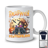 Halloween With My Newfoundland, Amazing Halloween Moon Witch, Castle Gnomes Lover T-Shirt