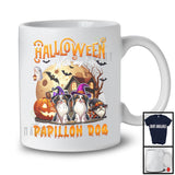 Halloween With My Papillon Dog, Amazing Halloween Moon Witch, Castle Gnomes Pumpkin T-Shirt